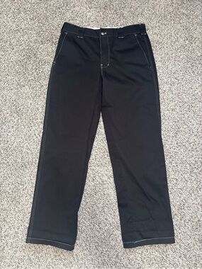 Men's Black Chinos with Contrast Stitching